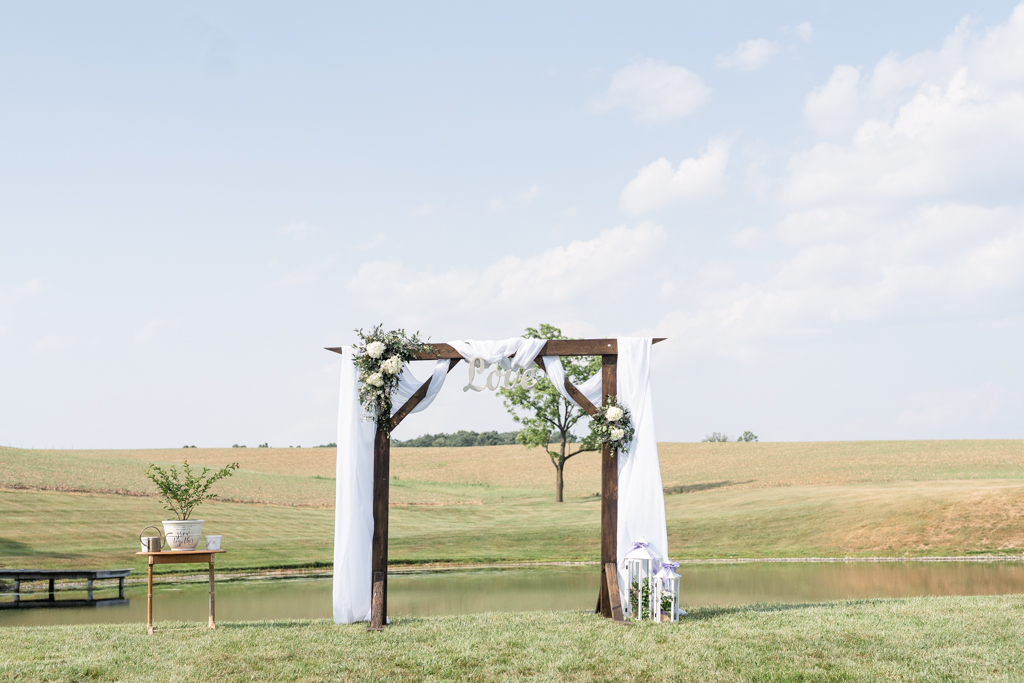 Wedding ceremony details at Foggy Bottom Farm in Hampstead, Maryland