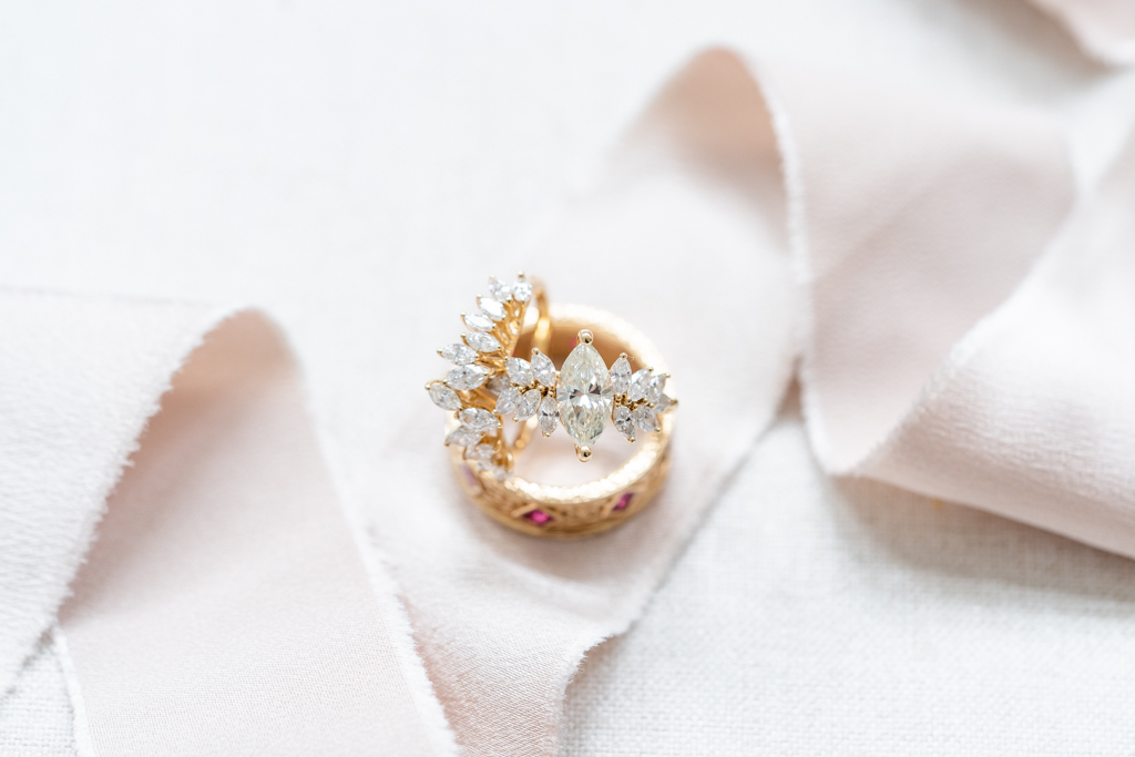 Wedding ring close up detail photo