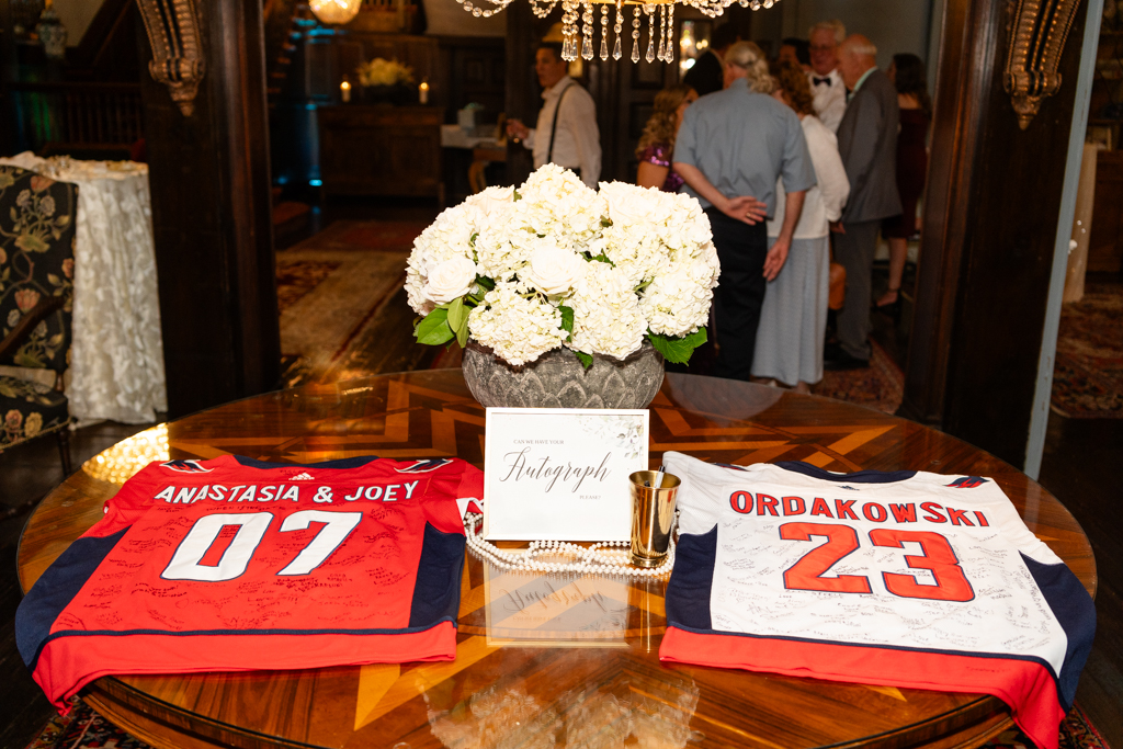 Washington Capitals guest book at the Mansion at Valley Country Club in Towson, MD