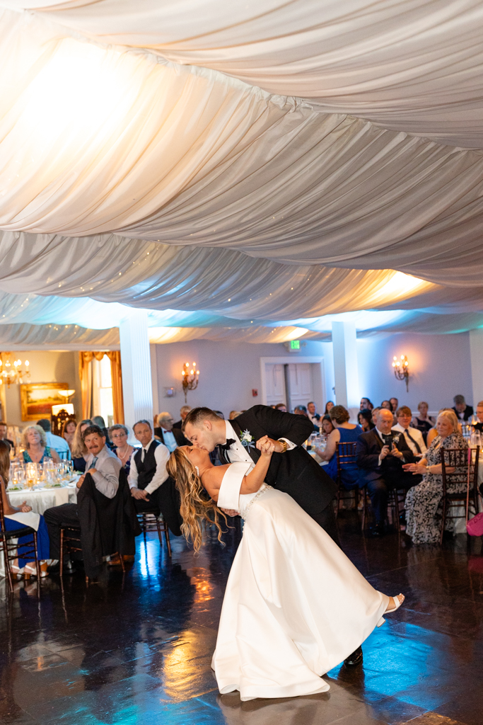First dance for husband and wife at the Mansion at Valley Country Club in Towson, MD