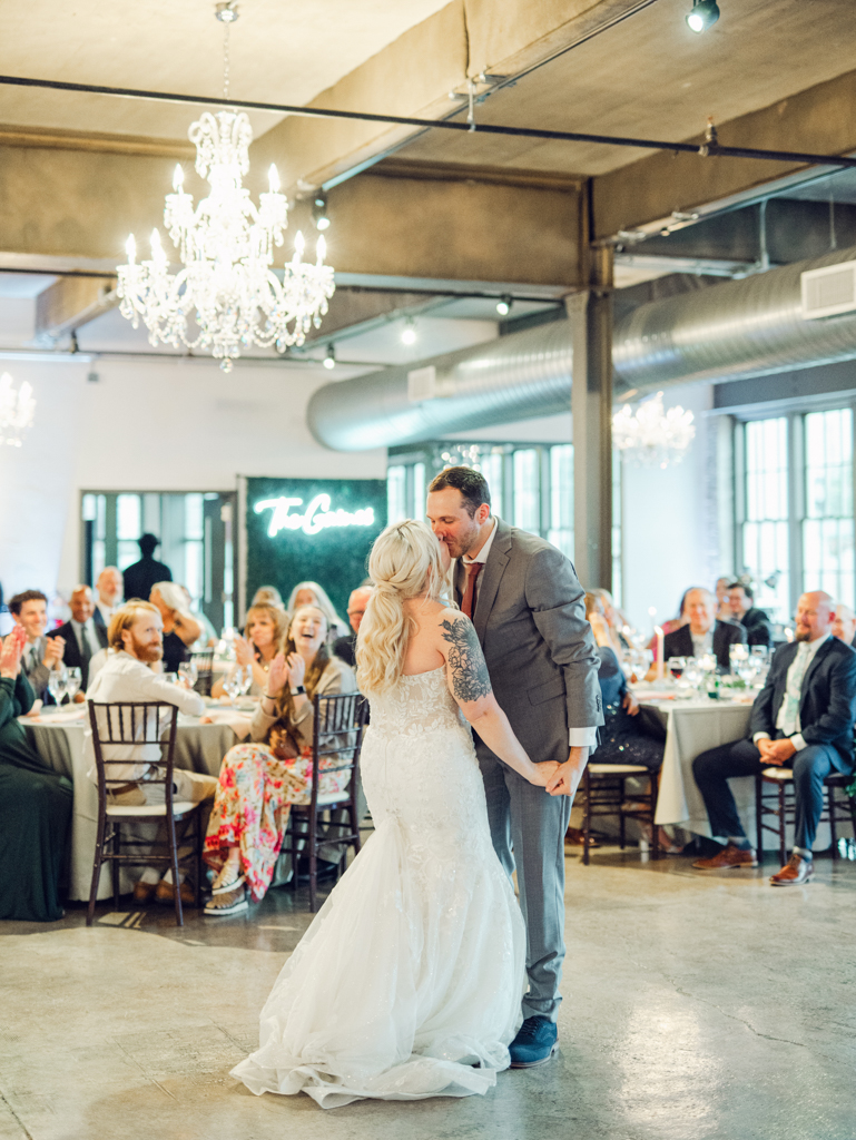 Amanda and Corey during their first dance on their wedding day at The Bond Events. 