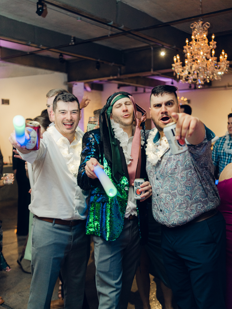 Guests dancing during Amanda and Corey's wedding day at The Bond Events.