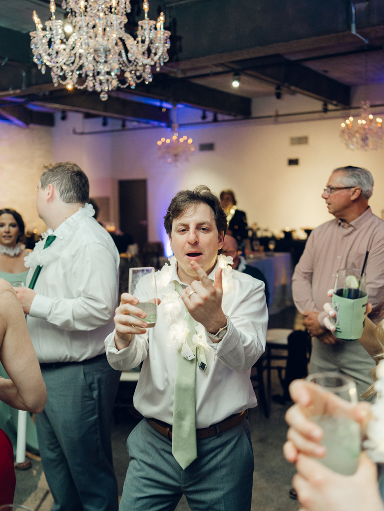 Guests dancing during Amanda and Corey's wedding day at The Bond Events.