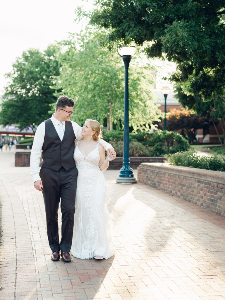 Sunset portraits of Anna and Sam during their McClintock Distilling Wedding in Frederick, Maryland