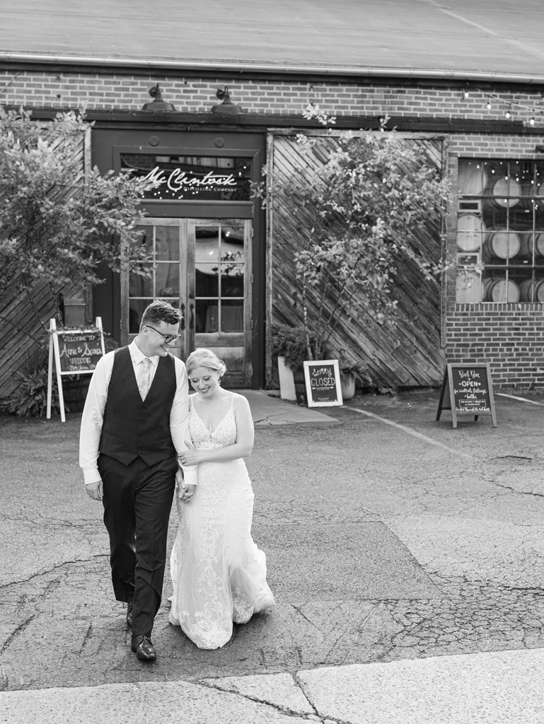 Anna and Sam at their McClintock Distilling Wedding in Frederick, Maryland