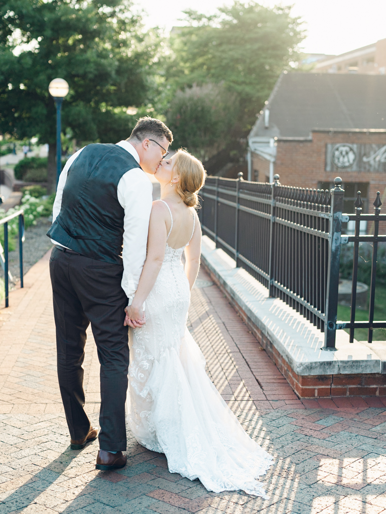 Sunset portraits of Anna and Sam during their McClintock Distilling Wedding in Frederick, Maryland