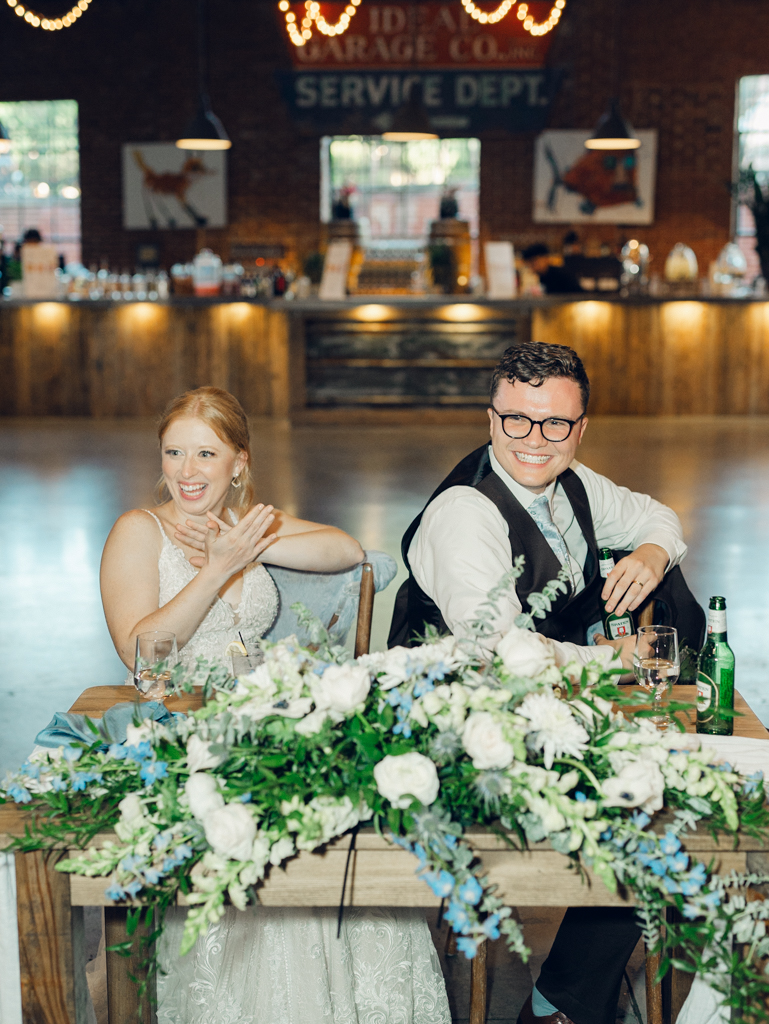 Toasts during Anna and Sam's McClintock Distilling Wedding in Frederick, Maryland