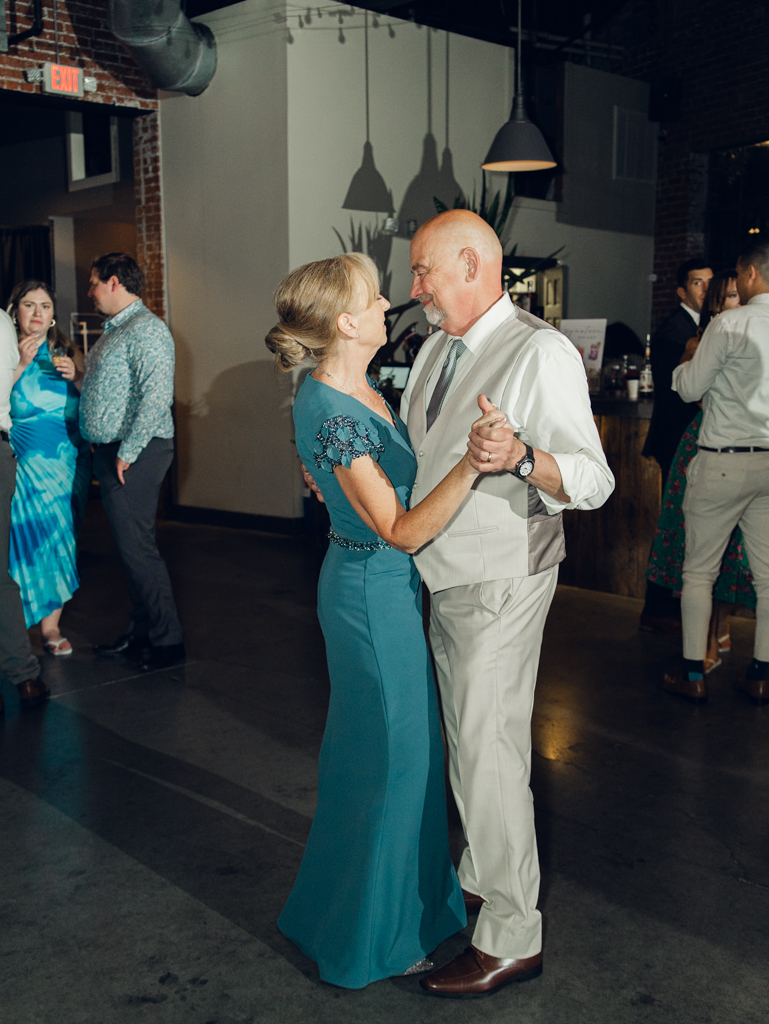 Dancing during Anna and Sam's McClintock Distilling Wedding in Frederick, Maryland