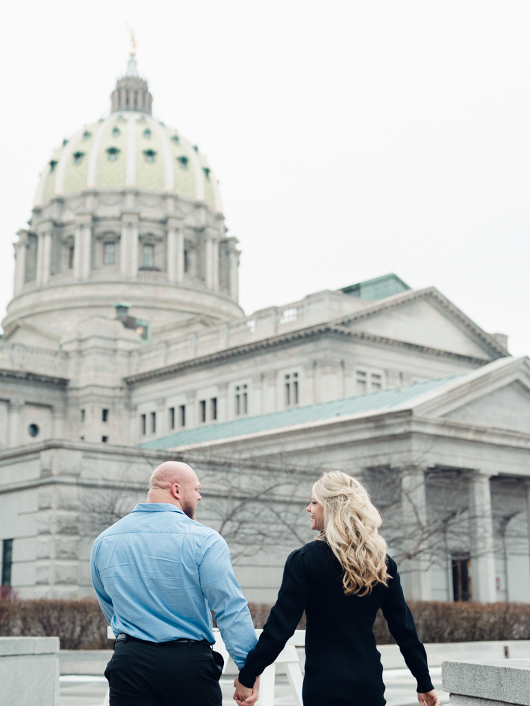 Elisa and Phil at their Harrisburg Capitol Complex engagement session