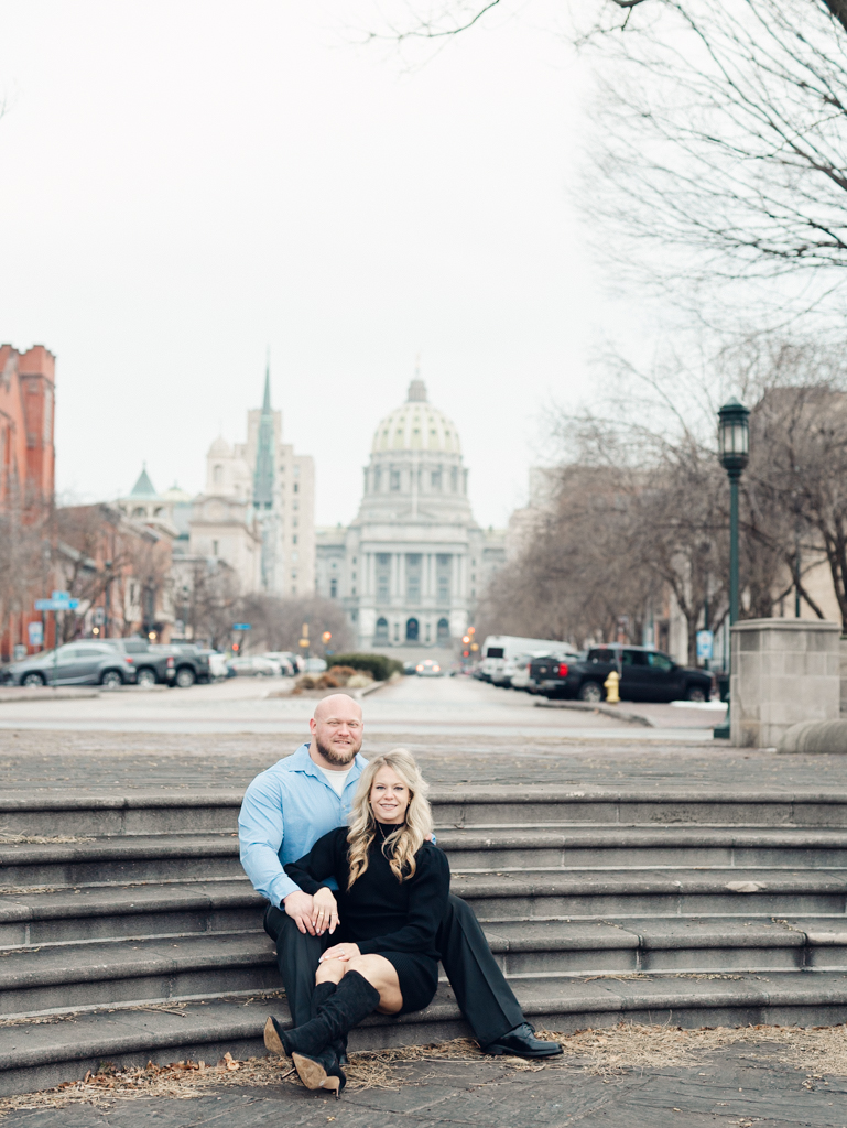 Elisa and Phil at their Harrisburg Capitol Complex engagement session