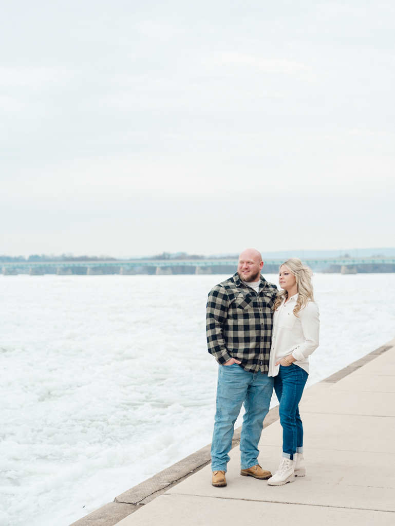 Elisa and Phil at their Harrisburg Riverfront, downtown Harrisburg engagement session