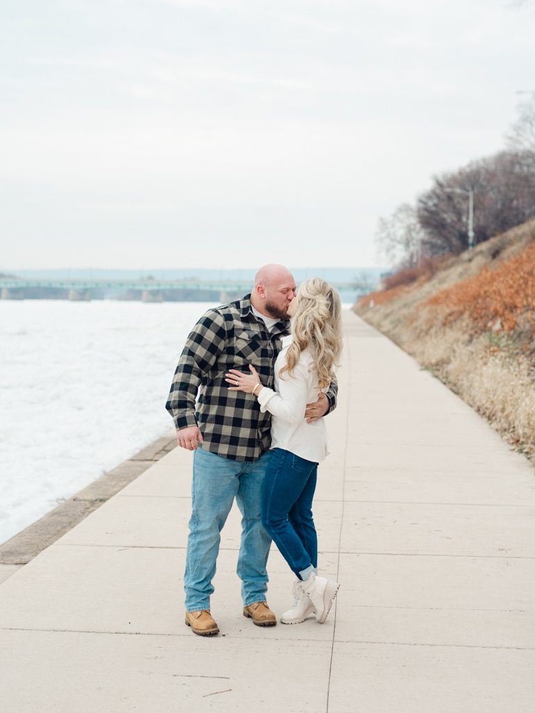 Elisa and Phil at their Harrisburg Riverfront, downtown Harrisburg engagement session