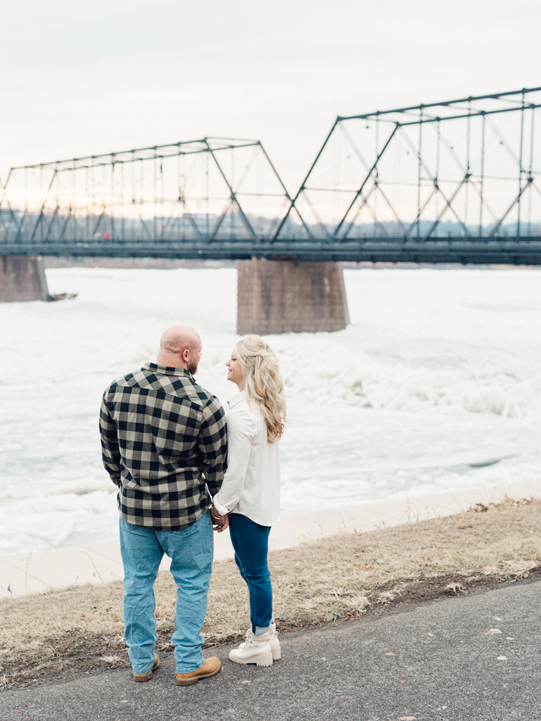 Elisa and Phil at their Harrisburg Riverfront, downtown Harrisburg engagement session