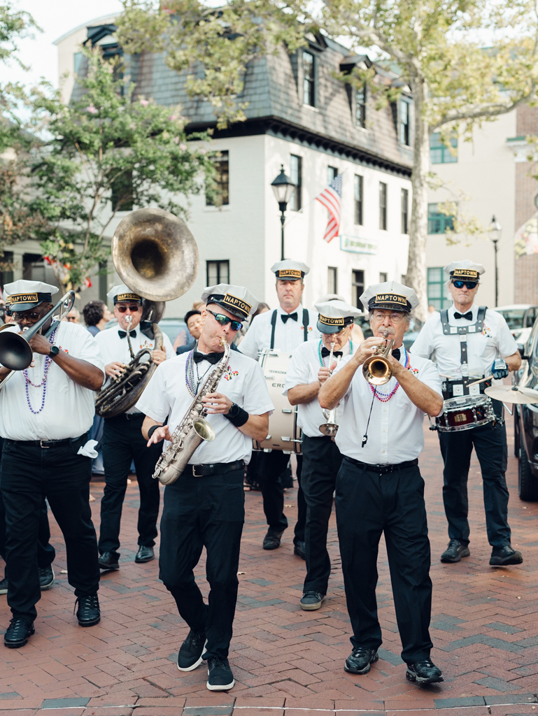 Naptown Brass Band in Annapolis Maryland for a second line for an Annapolis Wedding