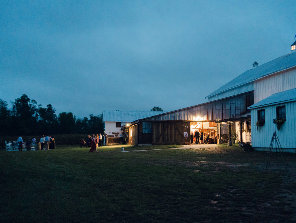 The Hummingbird Chateau wedding day at dusk