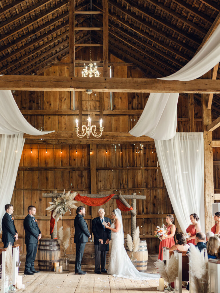 Wedding ceremony at The Hummingbird Chateau in Manchester, MD