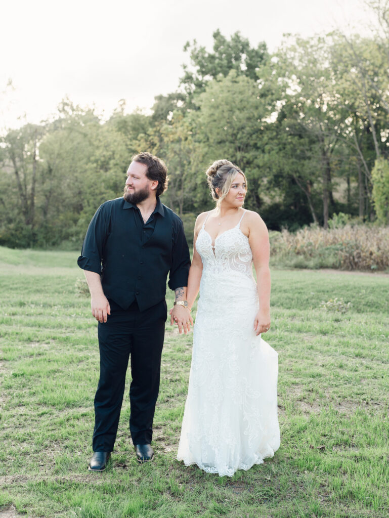 Bride and groom editorial portrait at The Hummingbird Chateau on their wedding day