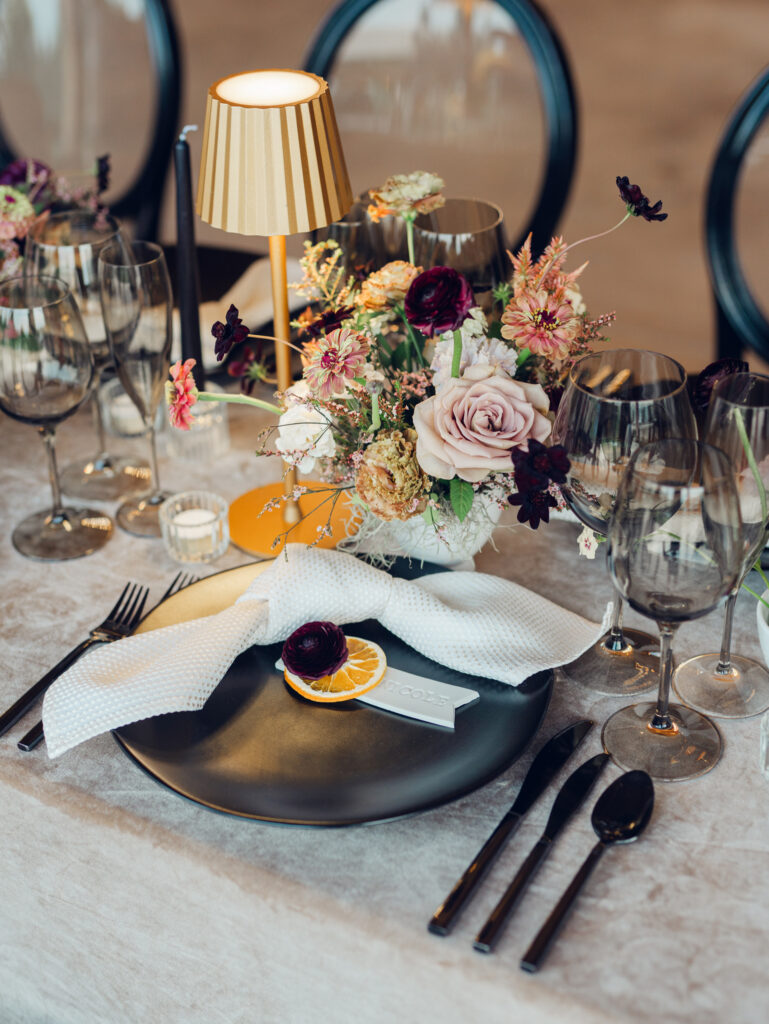 table design at Bortner Valley a Hampstead, MD wedding venue by Events by Stace and Sunset Florals LLC