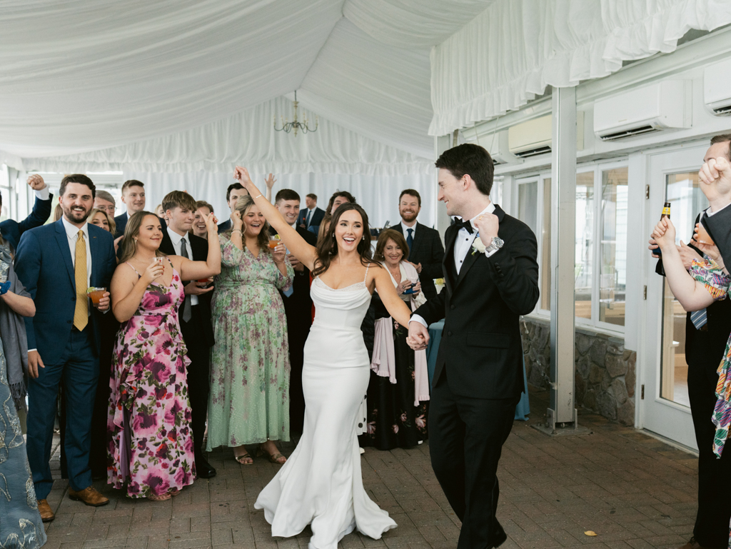 bride and groom introduction on their wedding day at Silver Swan Bayside