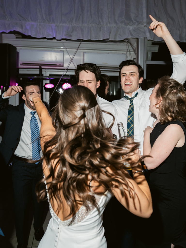 guests dancing during a wedding reception at Silver Swan Bayside