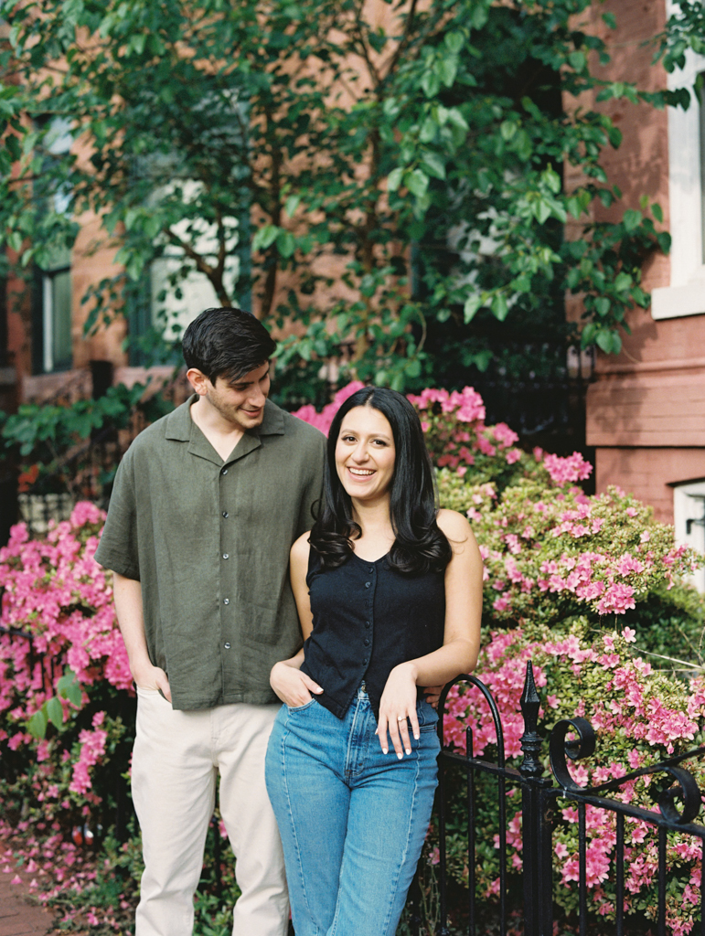 couple standing together by dc film wedding photographer