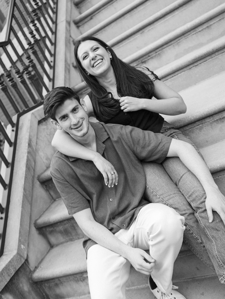 couple sitting together by dc film wedding photographer