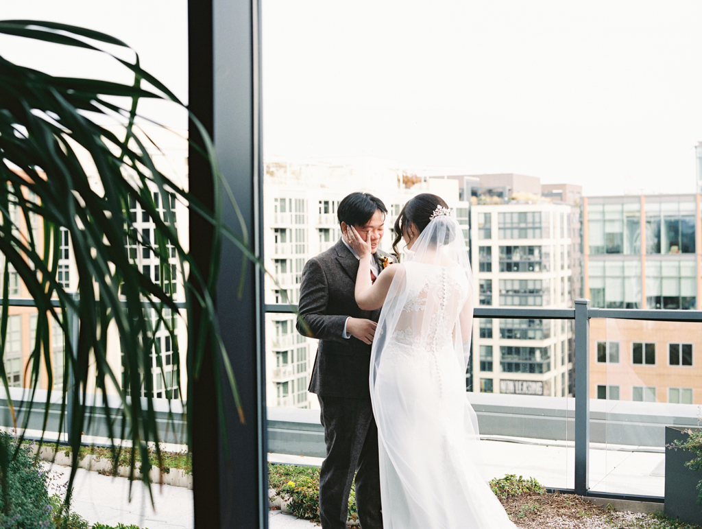 first look film photography by dc film wedding photographer Nicole Simensky Photography